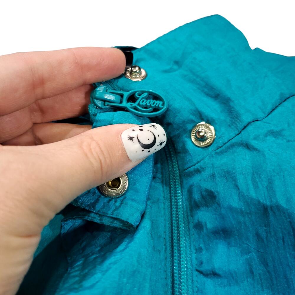 Lavon Petites | Vintage Teal Leisure Jacket | Petite Large - Picture 4 of 13